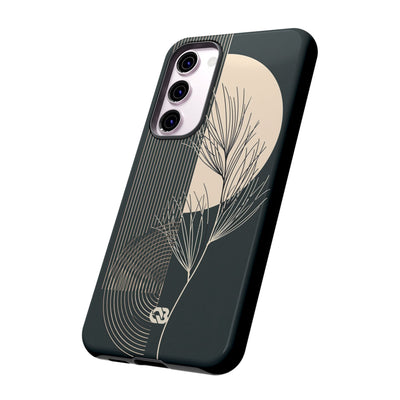 Black Tough Phone Case for Samsung - Obsidian Sand Willow
