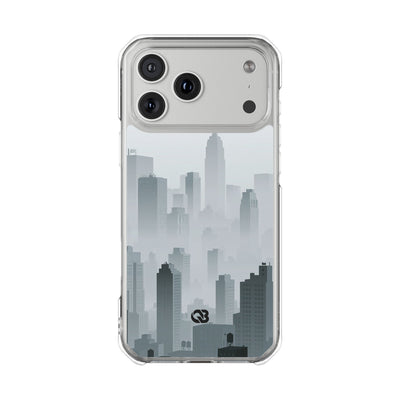 Grey Impact MagSafe Phone Case for iPhone - Steel Mist Skyline