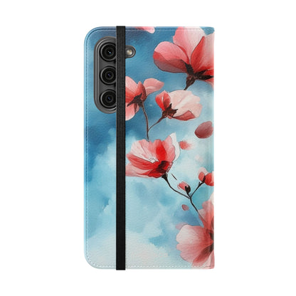 Roze Bloesem Drift - Samsung S23+ Case - Portemonnee