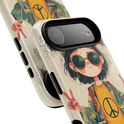 Retro Peace Girl · Tough+ Phone Case for iPhone · Magsafe