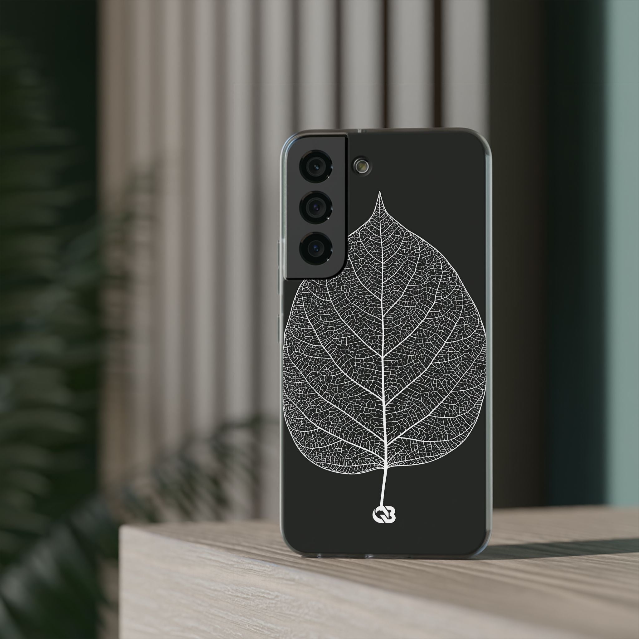 Black Lite Phone Case for Samsung - Bleached Leaf Lattice