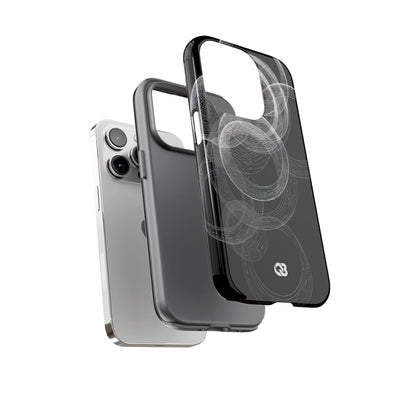 Black Tough Phone Case for iPhone - Kinetic Wireframe Orbit