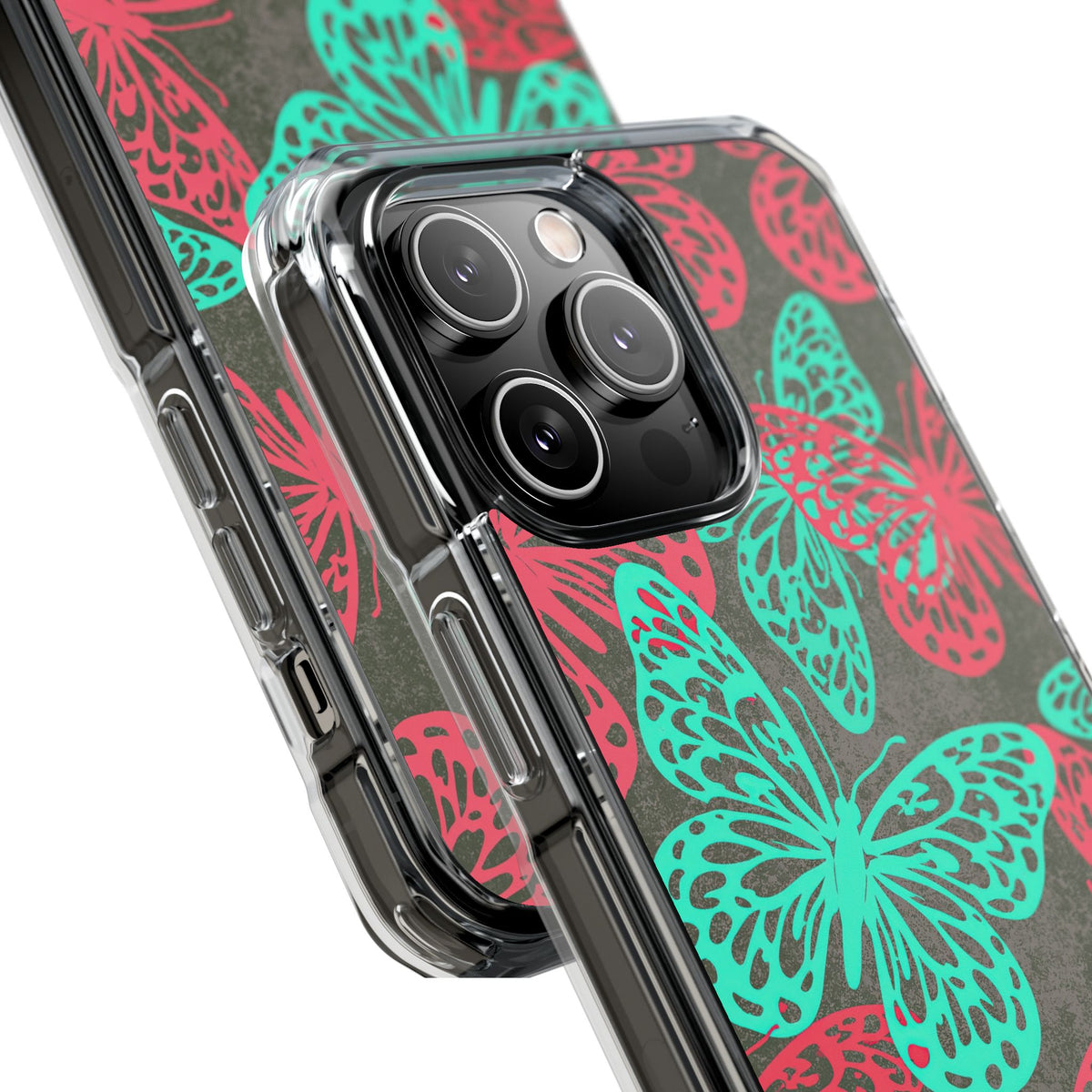 Electric Papillon · Clear Impact Magnetic Phone Case for iPhone · Pink