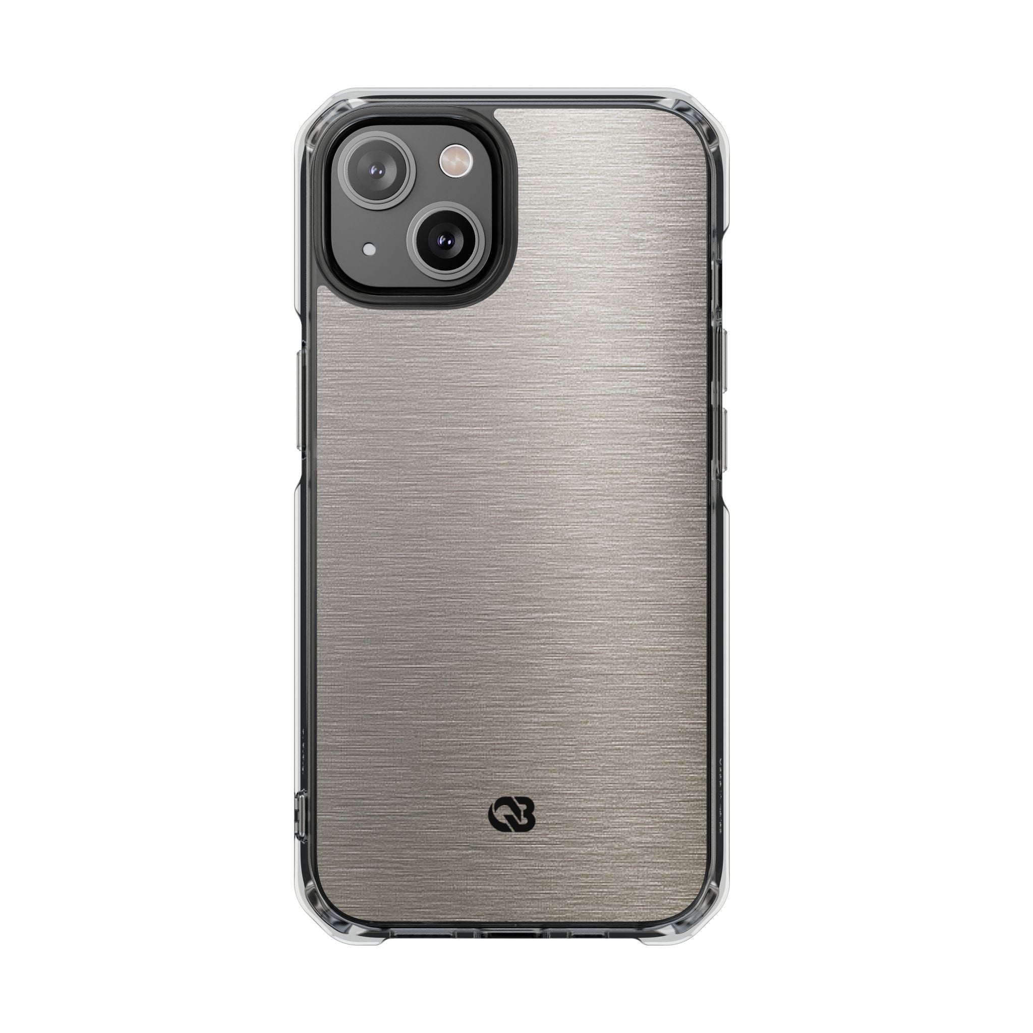 Grey Impact MagSafe Phone Case for iPhone - Brushed Nickel Linen