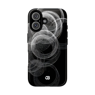 Black Tough 2.0 Magsafe Phone Case for iPhone - Kinetic Wireframe Orbit