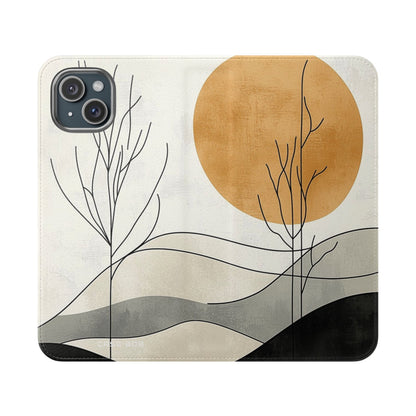 Orange Eclipse Trees - iPhone 15 Plus Case - Wallet