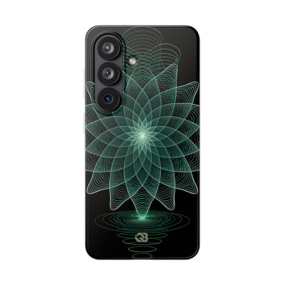 Green Lite Phone Case for Samsung - Cyan Signal Bloom