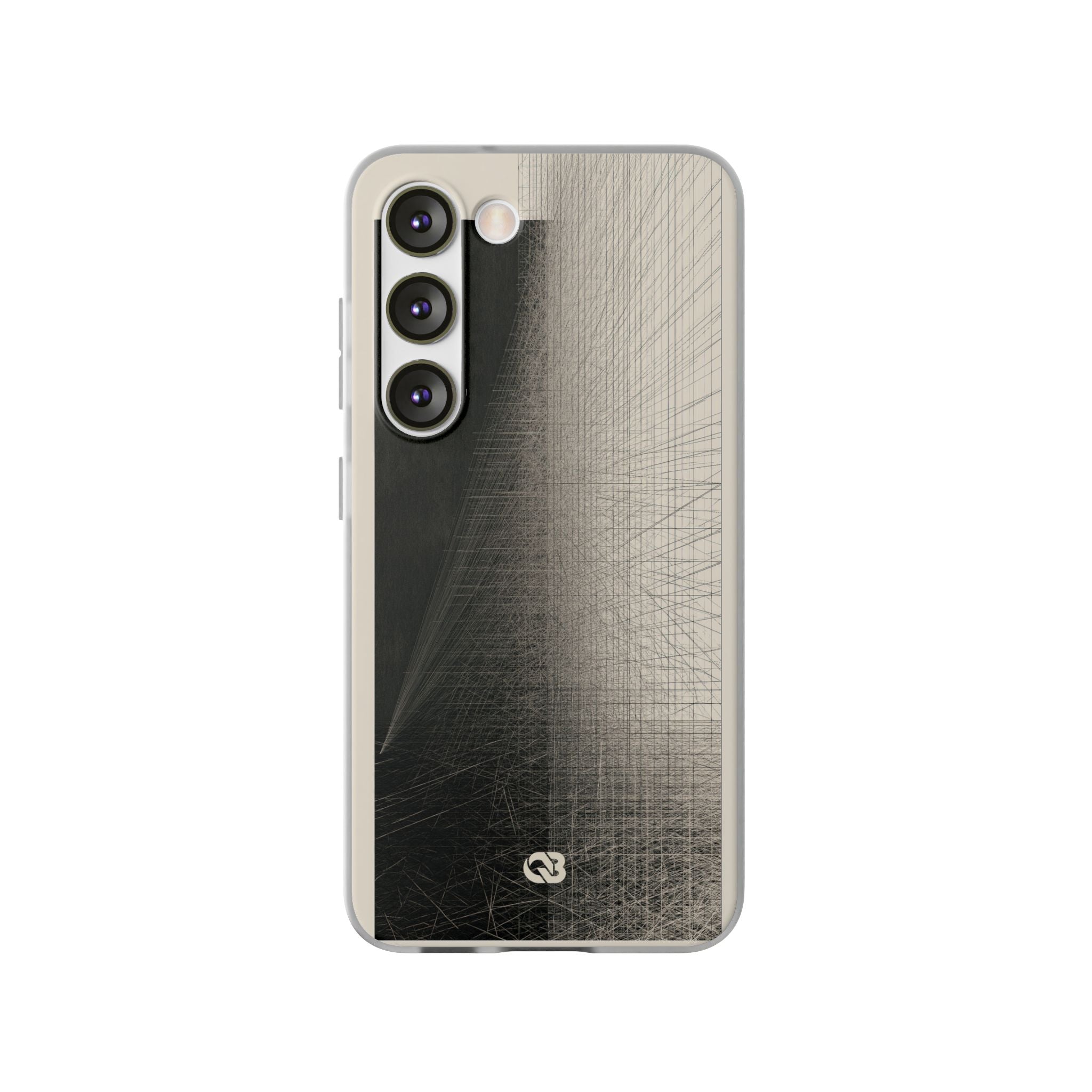 Beige Lite Phone Case for Samsung - Brutalist Graphite Grid