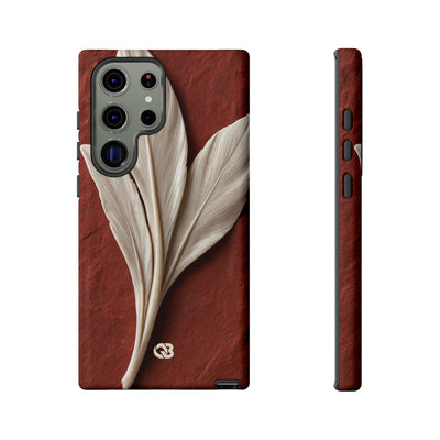 Carved Ivory Plume · Tough Phone Case for Samsung · Red
