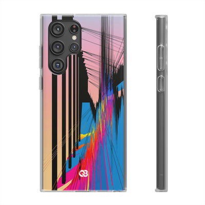 Blue Lite Phone Case for Samsung - Fractured Data Skyline