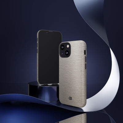 Brushed Silver Alloy · Tough Phone Case for iPhone · Silver