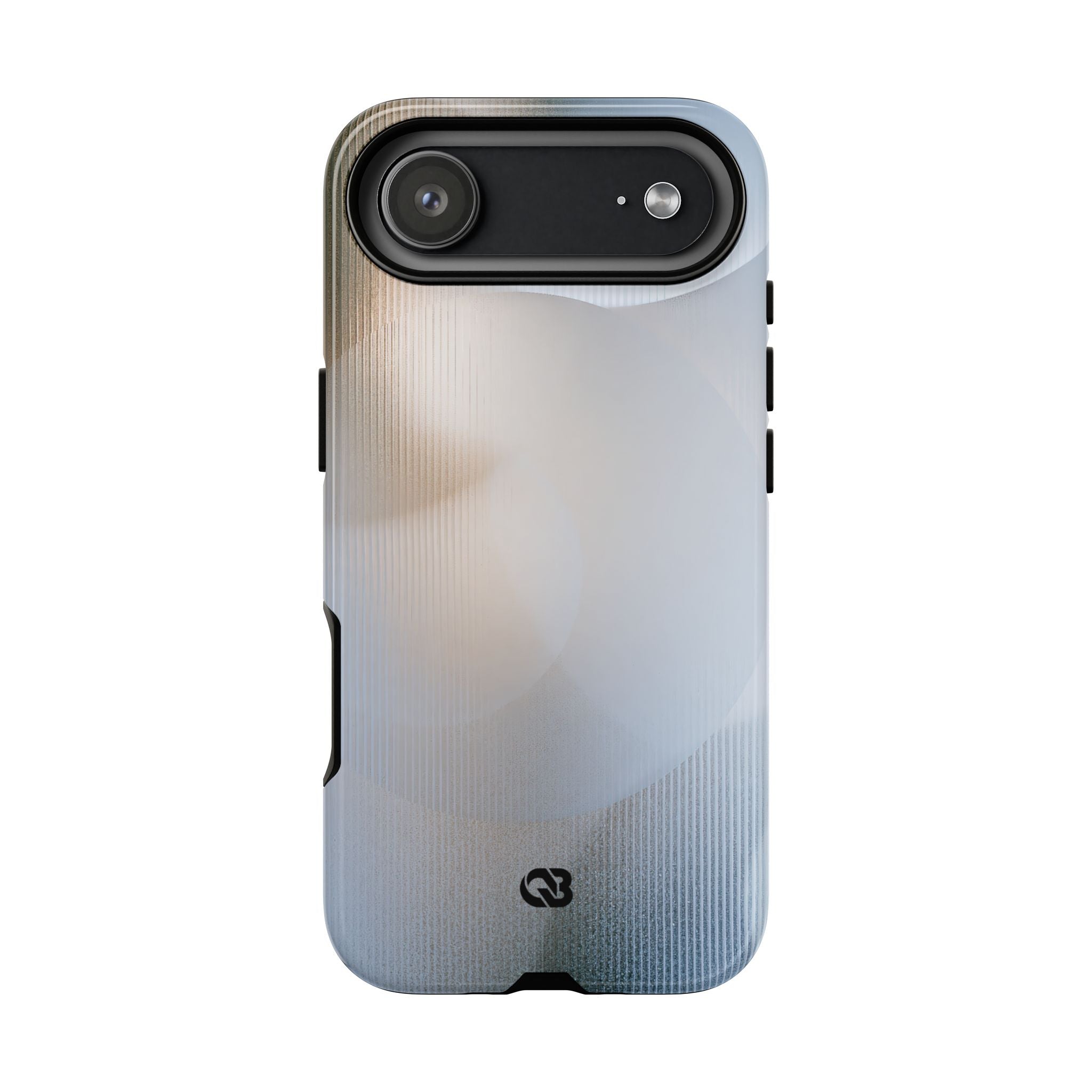 White Tough Phone Case for iPhone - Frosted Ribbed Sphere