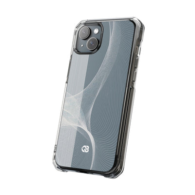 Slate Contour Drift · Clear Impact Magnetic Phone Case for iPhone · Grey