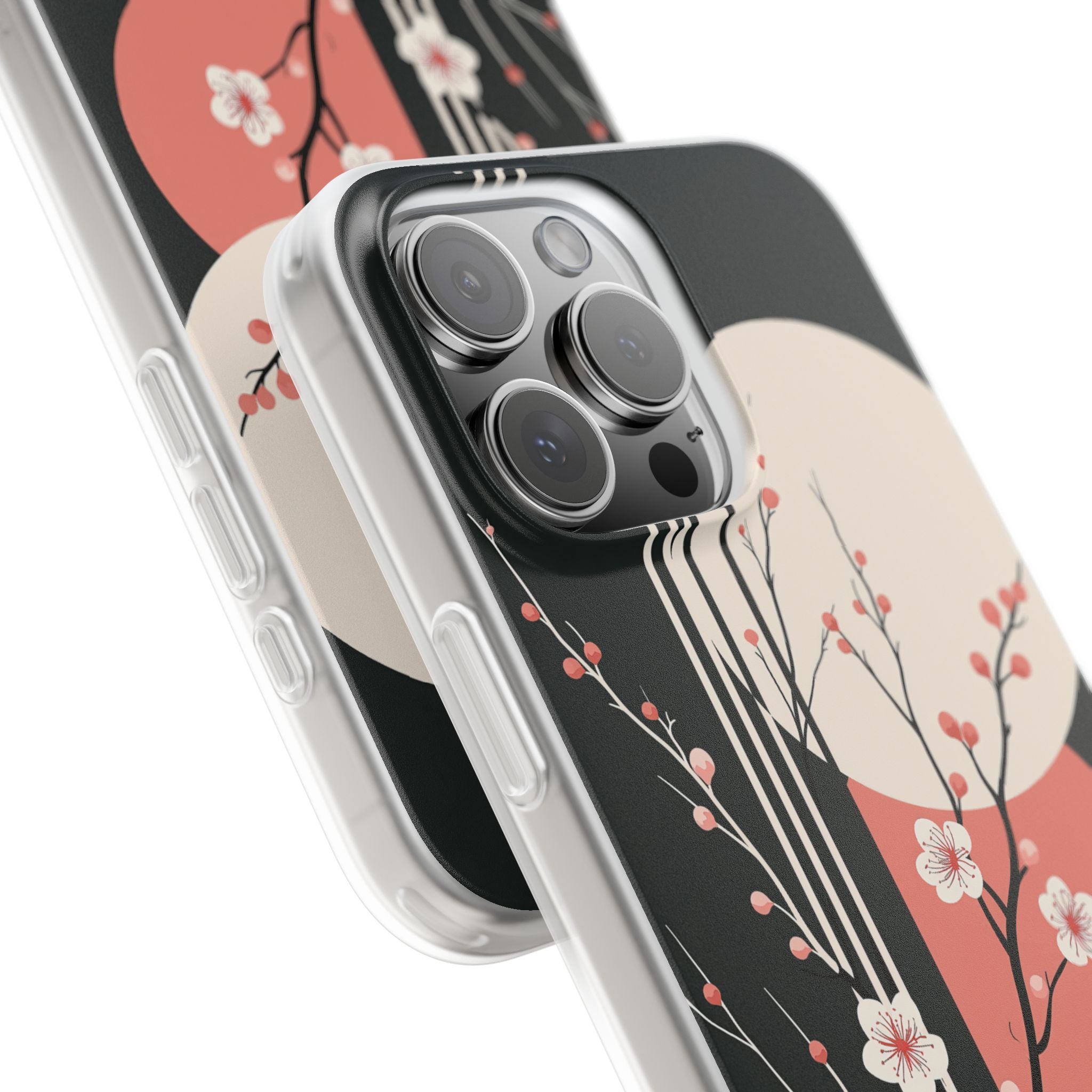Black Lite Phone Case for iPhone - Kyoto Midnight Blossom
