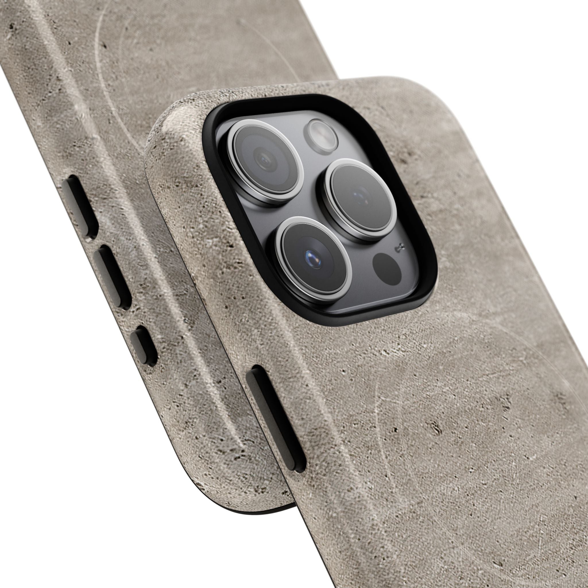 Grey Tough 2.0 Magsafe Phone Case for iPhone - Brutalist Stone Grit