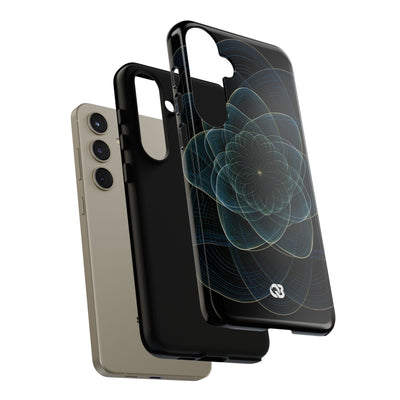 Blue Tough Phone Case for Samsung - Celestial Wireframe Bloom