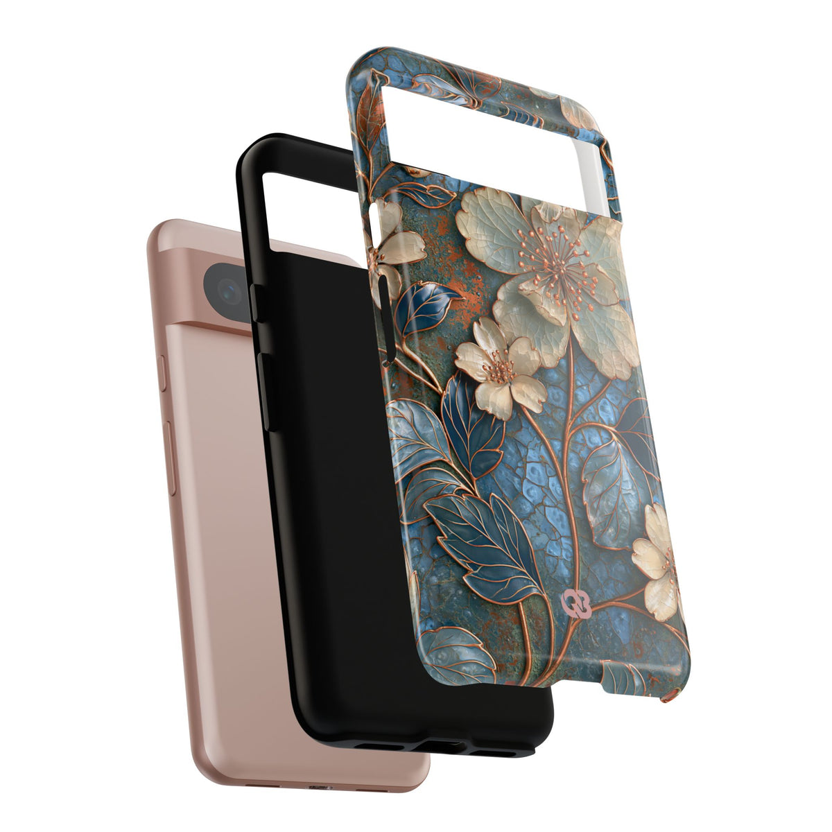Gilded Blossom Reverie · Tough Phone Case for Pixel ·  Teal