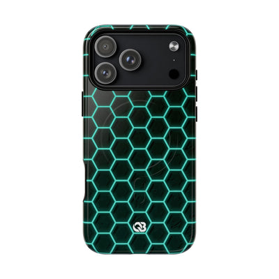 Neon Hex Spectrum · Tough 2.0 Magnetic Phone Case for iPhone · Teal