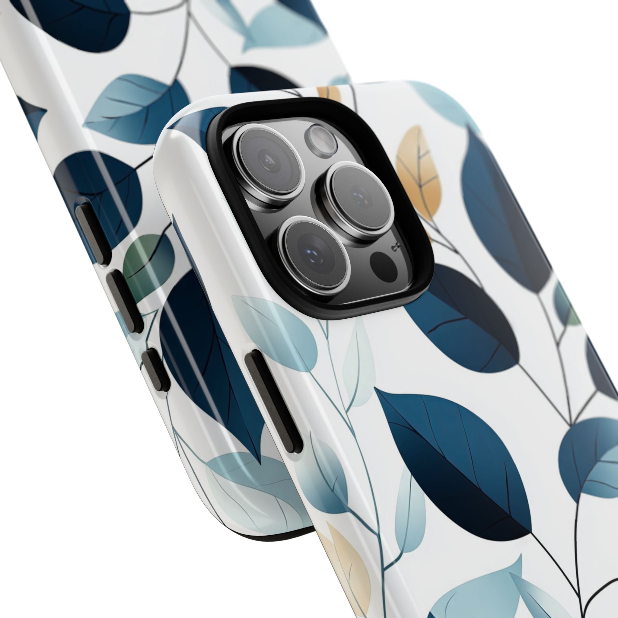 Navy Leaf Veins iPhone 16 Pro Max Case - Tough