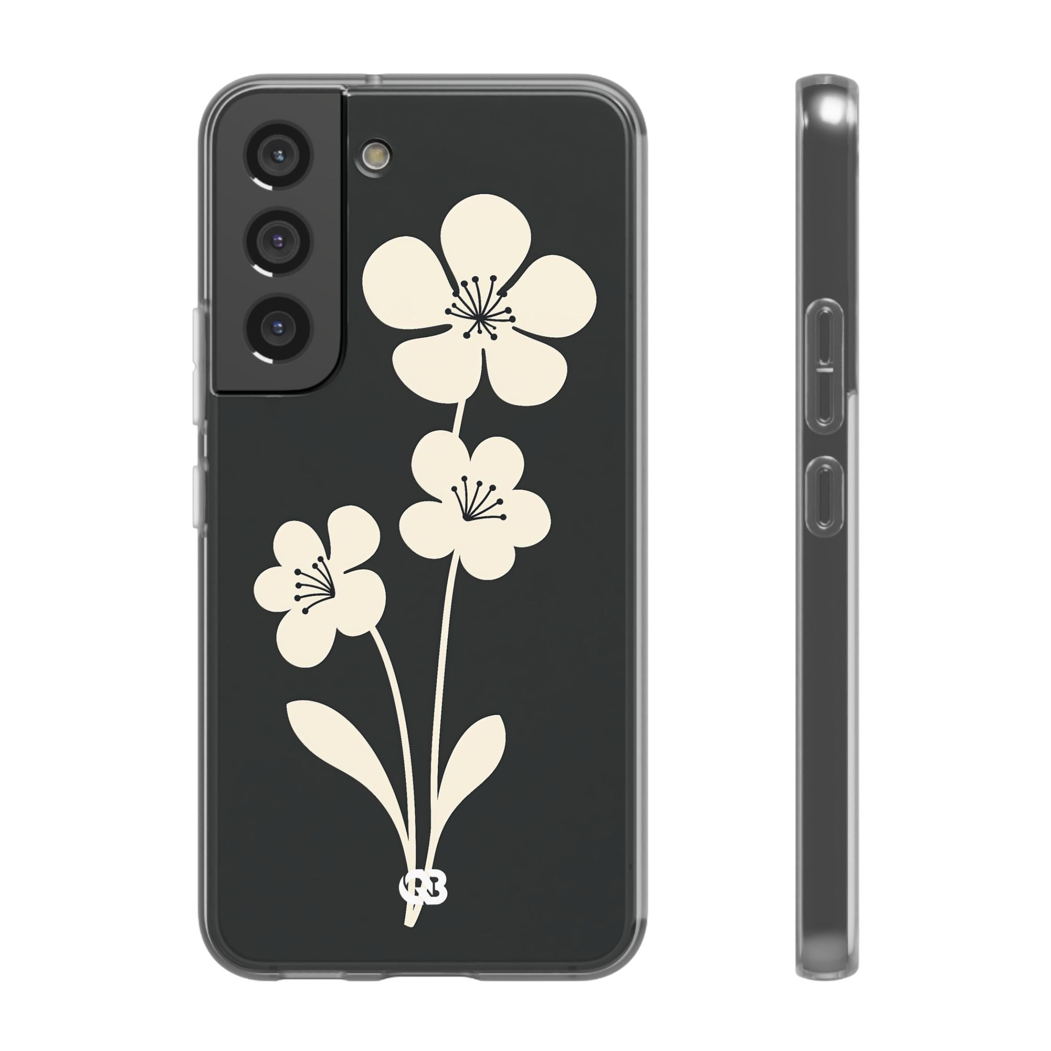 Black Lite Phone Case for Samsung - Obsidian Cream Bloom
