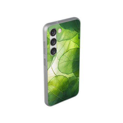 Emerald Leaf Veins · Soft Phone Case for Samsung