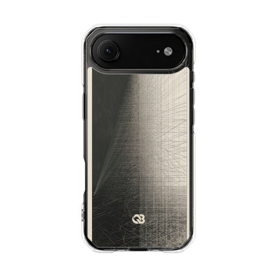 Beige Impact MagSafe Phone Case for iPhone - Brutalist Graphite Grid