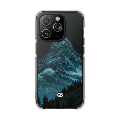 Glacial Alpine Peak · Clear Impact Magnetic Phone Case for iPhone · Blue