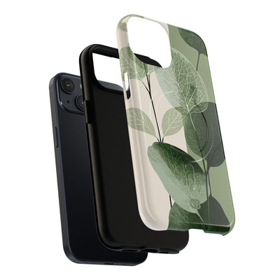 Green Tough 2.0 Magsafe Phone Case for iPhone - Sage Leaf Skeletals