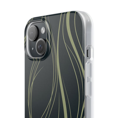Green Lite Phone Case for iPhone - Obsidian Sage Flow