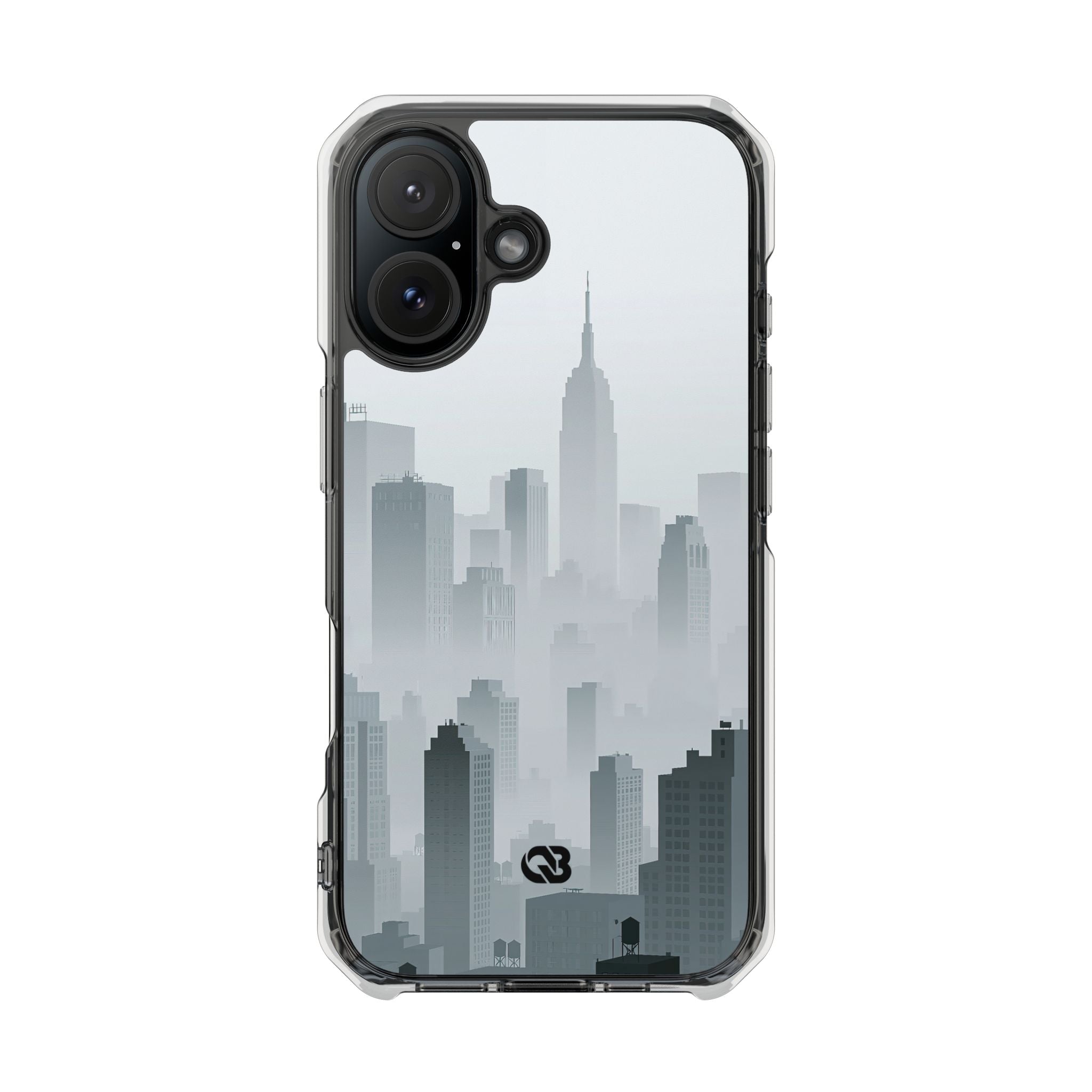 Grey Impact MagSafe Phone Case for iPhone - Steel Mist Skyline