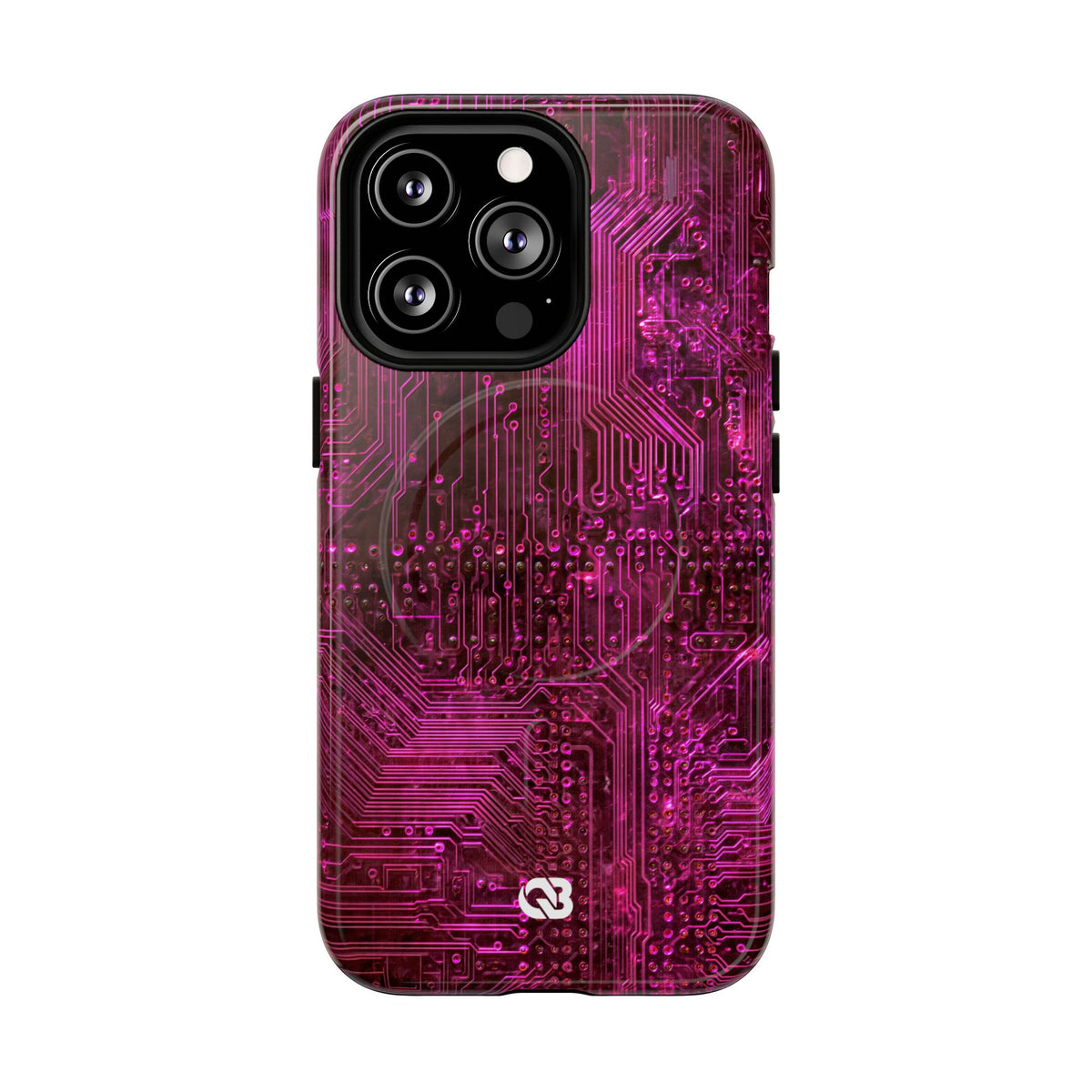 Magenta Circuit Trace · Tough 2.0 Magnetic Phone Case for iPhone · Pink