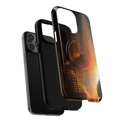 Luminous Grid · Tough 2.0 Magnetic Phone Case for iPhone · Black