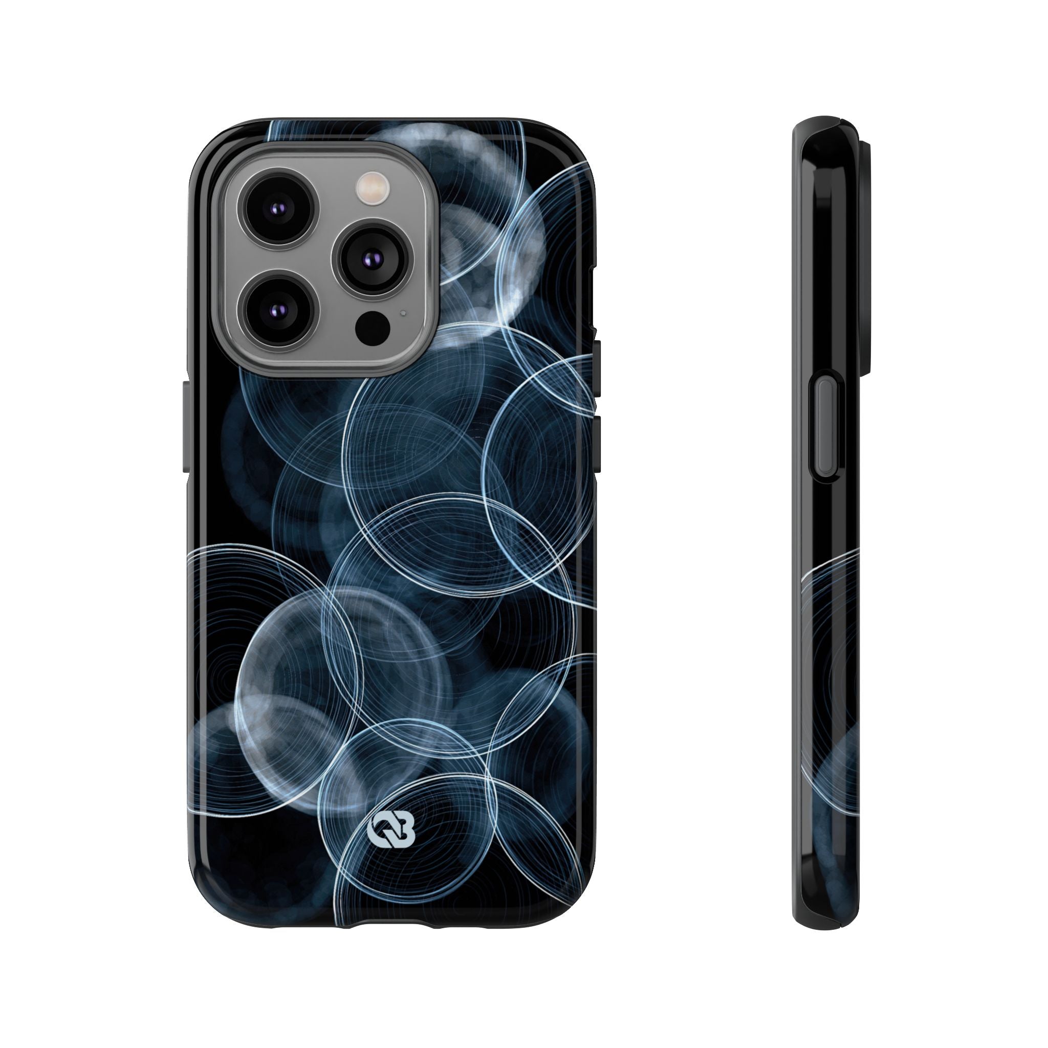 Blue Tough Phone Case for iPhone - Cyan Pulse Ripple