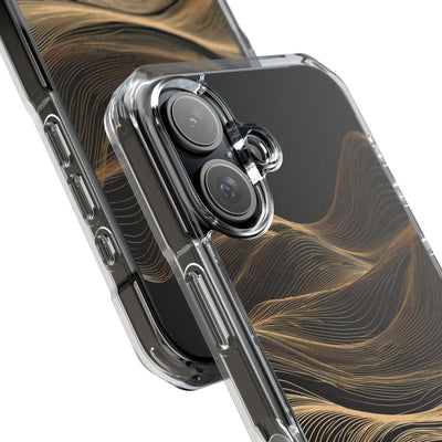 Black Impact MagSafe Phone Case for iPhone - Copper Topo Ridge