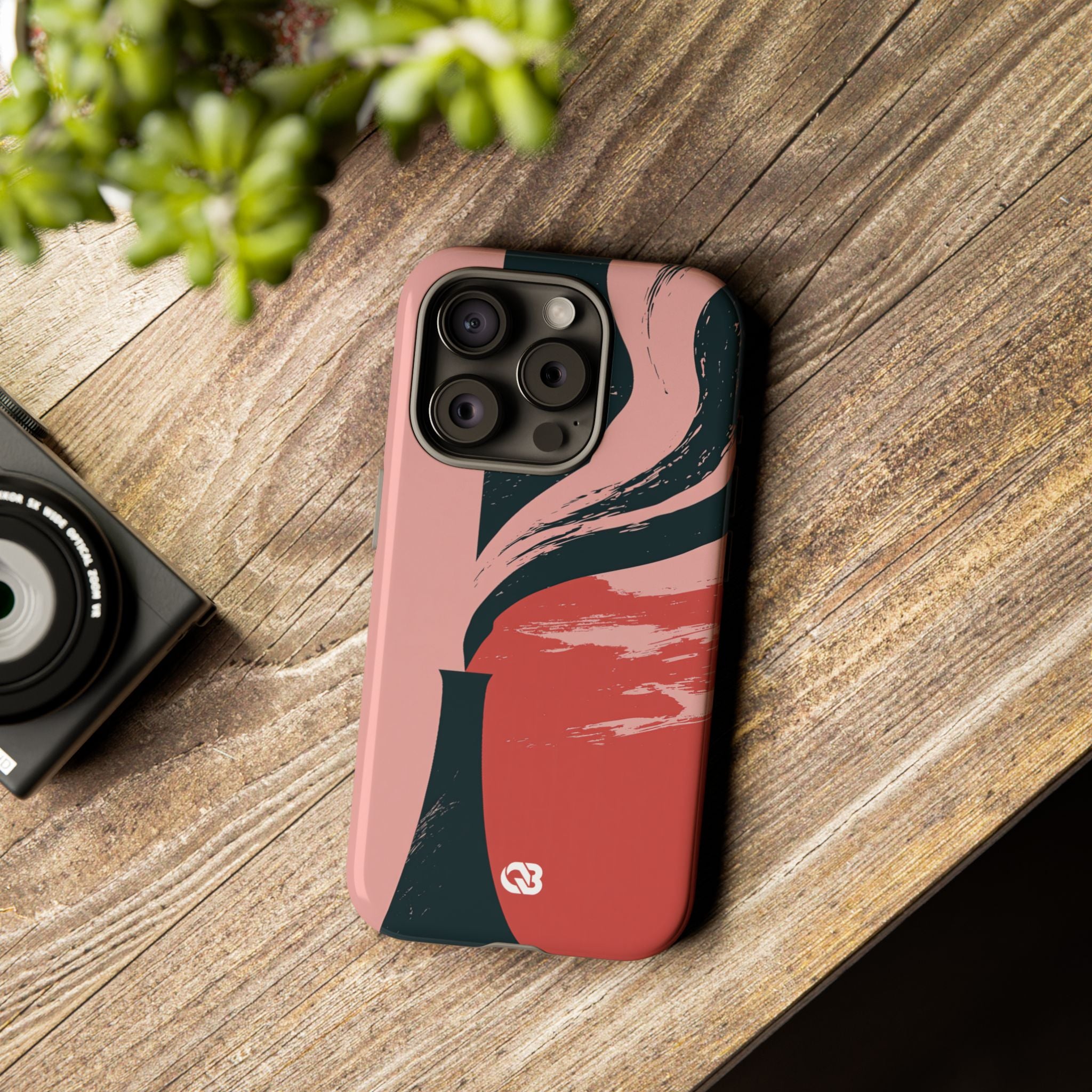 Pink Tough Phone Case for iPhone - Cinder Rose Plume