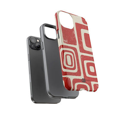 Vermilion Block Motif · Tough Phone Case for iPhone · Red