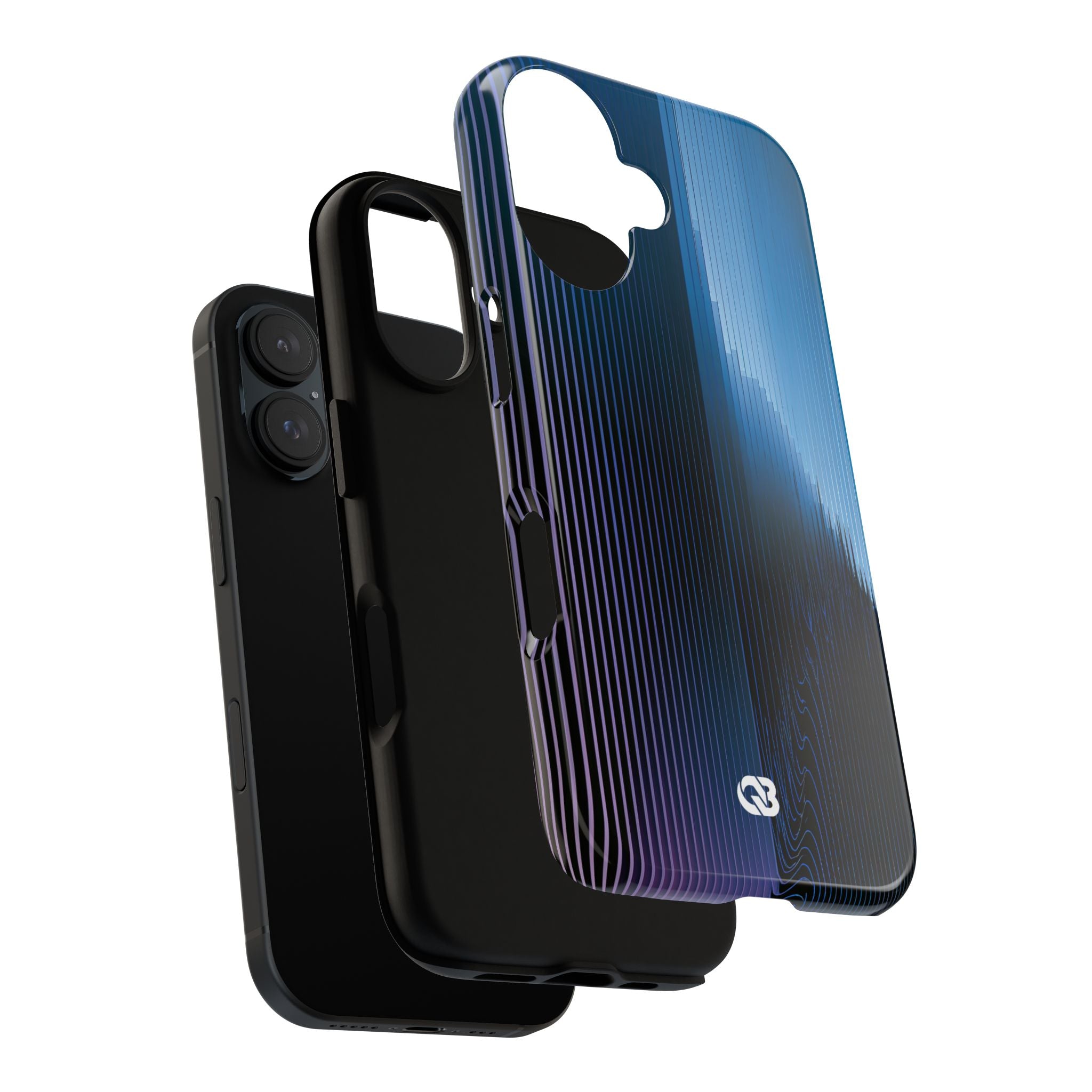 Blue Tough Phone Case for iPhone - Indigo Distortion Wave