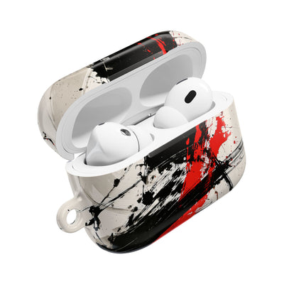 Crimson Sumi Slash · Hard Case for AirPods & AirPods Pro · White