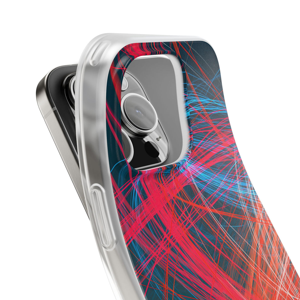 Neon Fiber Stream · Lite Phone Case for iPhone ·  Red