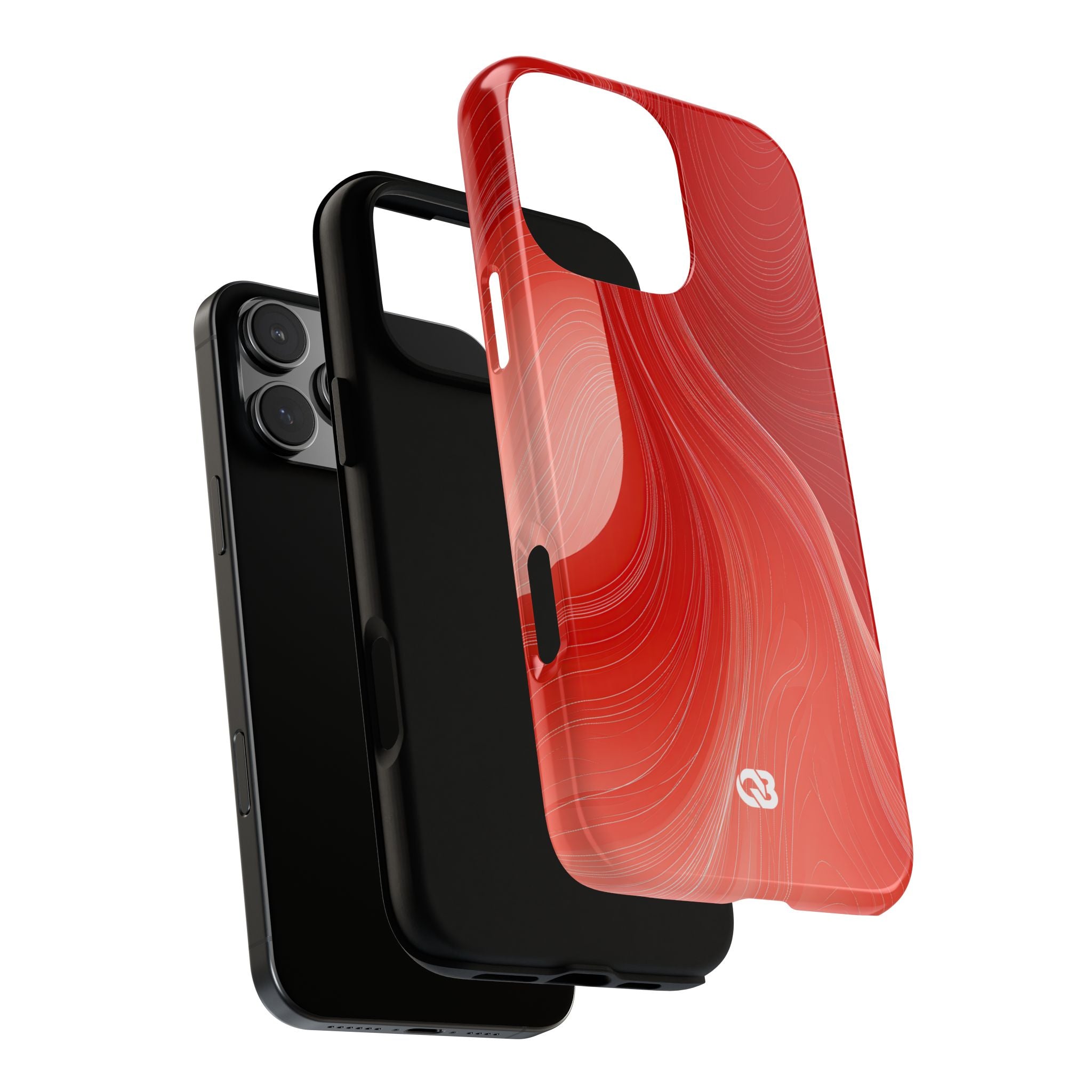 Red Tough Phone Case for iPhone - Crimson Silk Strands