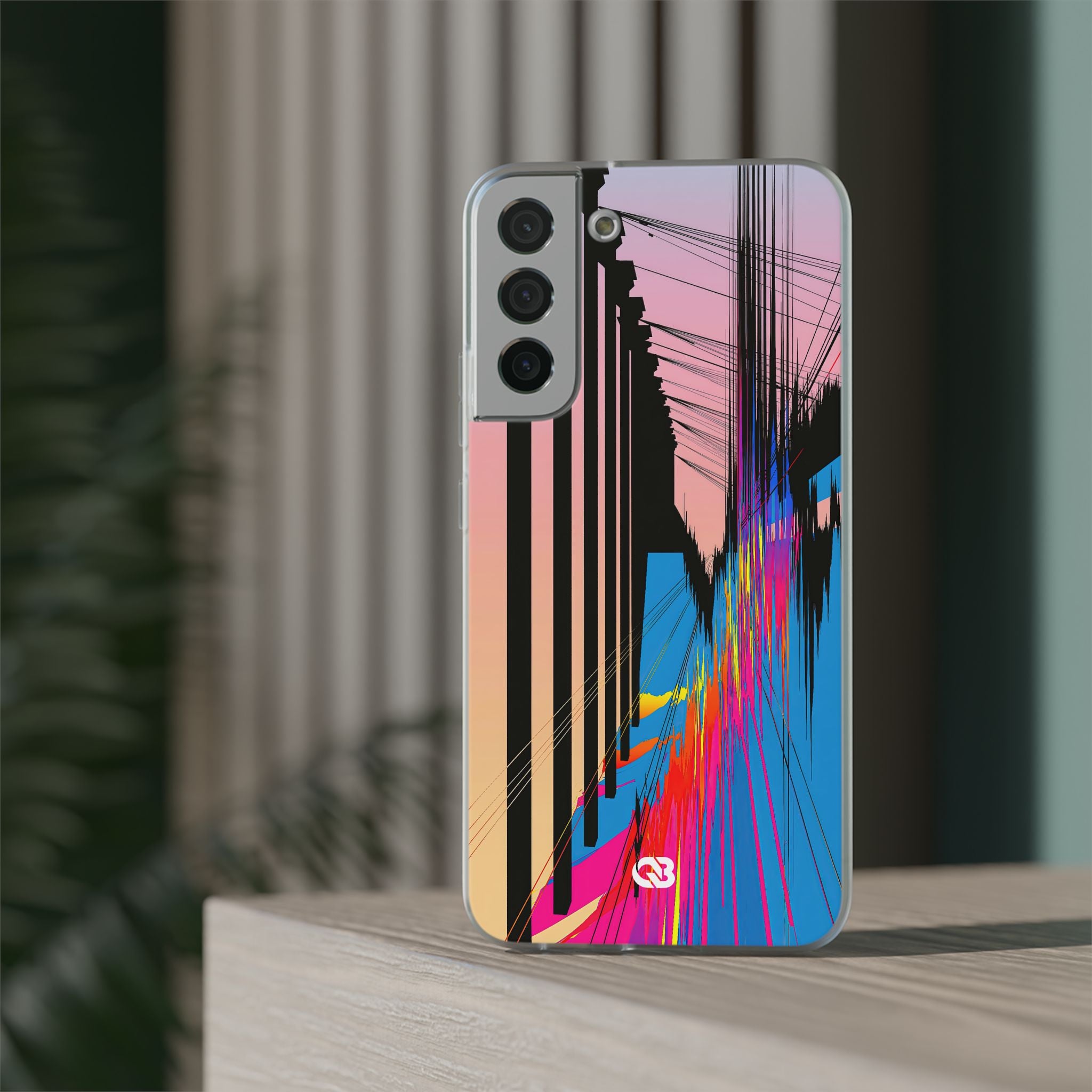 Blue Lite Phone Case for Samsung - Fractured Data Skyline