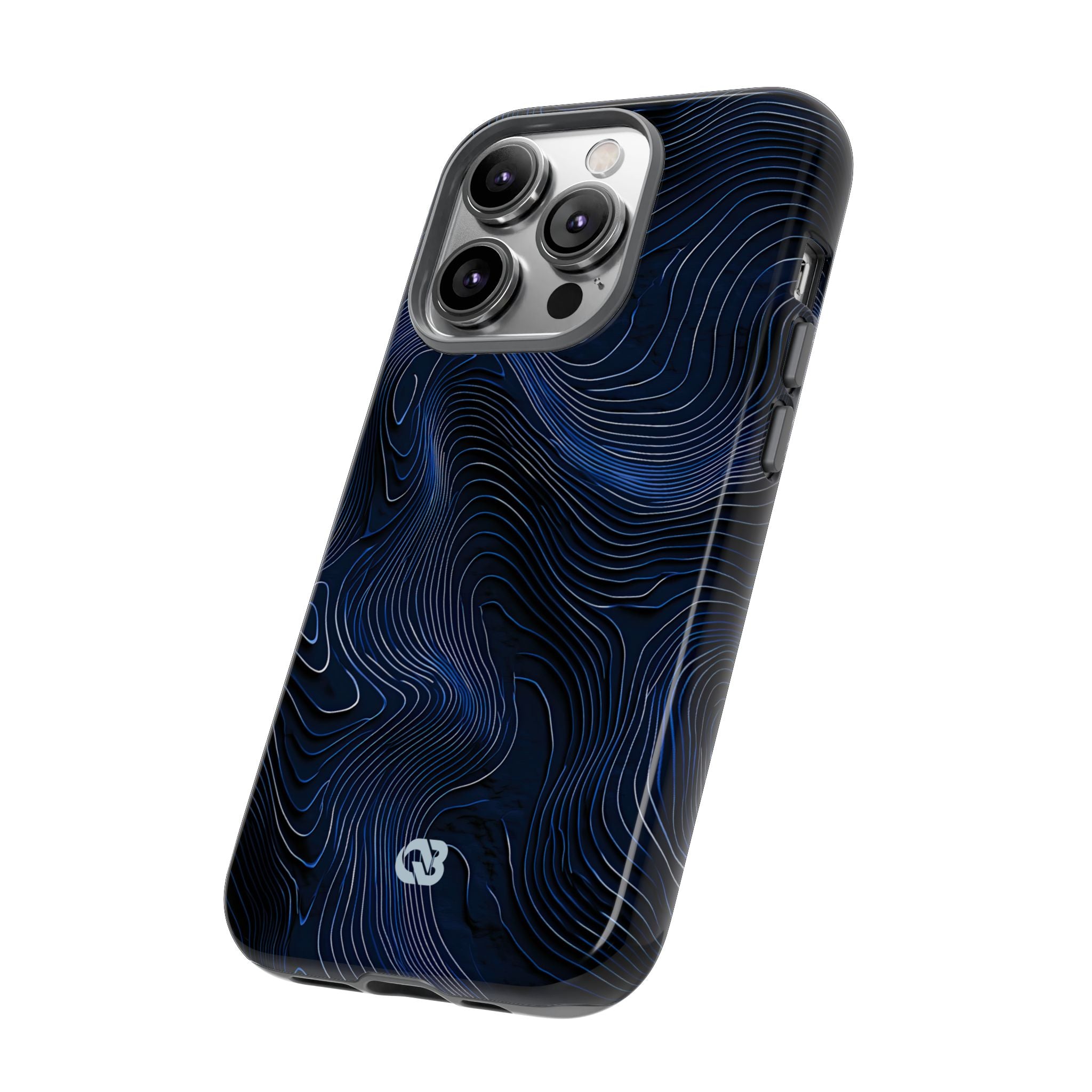 Blue Tough Phone Case for iPhone - Cobalt Contour Ridge