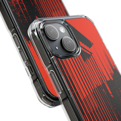 Red Impact MagSafe Phone Case for iPhone - Crimson Brutalist Distortion