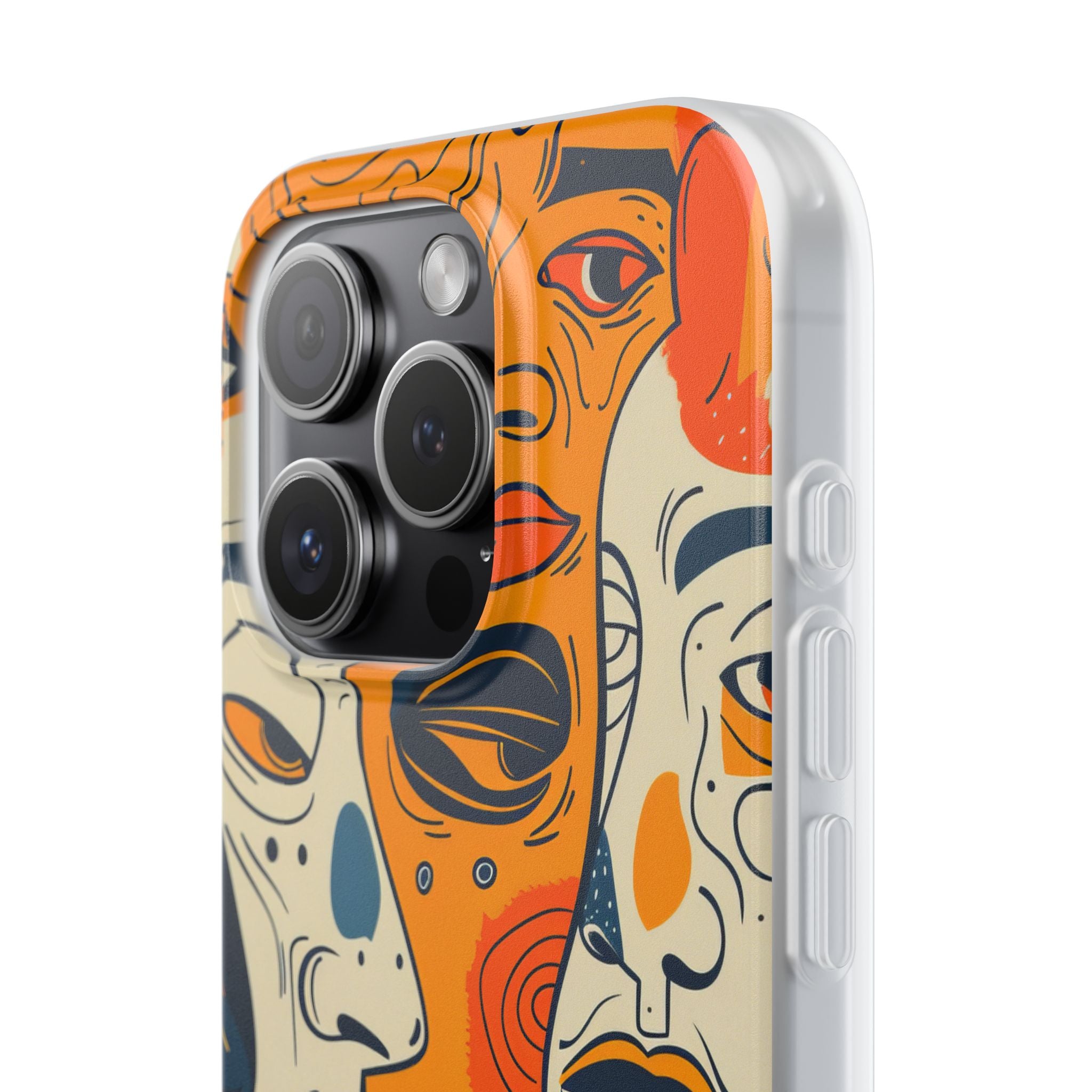 Tangled Faces Sunset iPhone 15 Pro Case - Soft