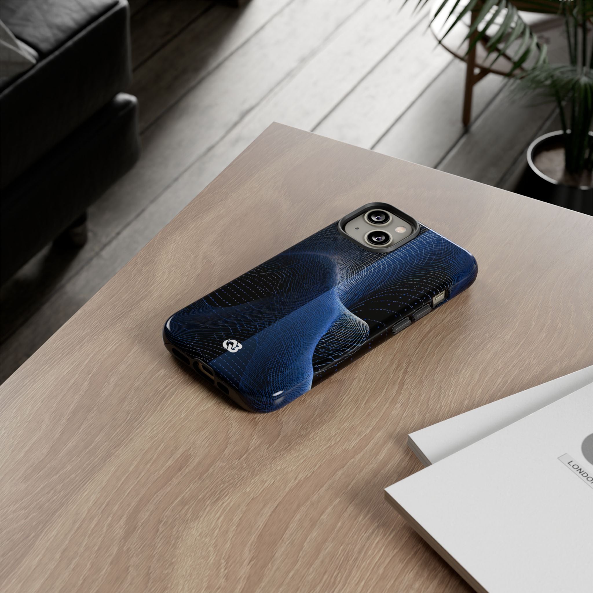 Blue Tough Phone Case for iPhone - Electric Blue Flux