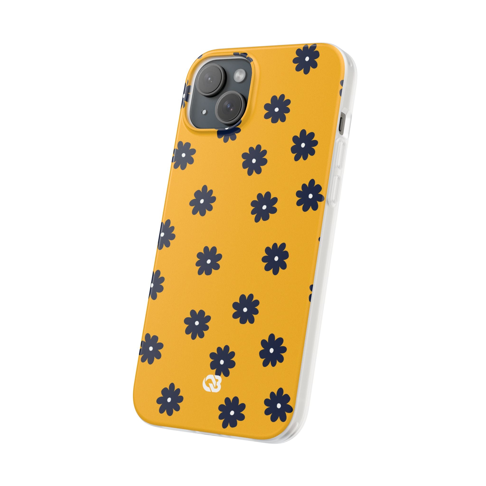 Navy Daisy Mustard · Soft Phone Case for iPhone