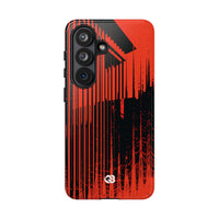 Red Tough Phone Case for Samsung - Crimson Brutalist Distortion