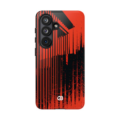 Red Tough Phone Case for Samsung - Crimson Brutalist Distortion