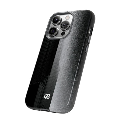 Black Tough Phone Case for iPhone - Brutalist Pixel Monolith