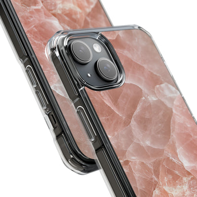 Rose Quartz Facet · Clear Impact Magnetic Phone Case for iPhone · Pink